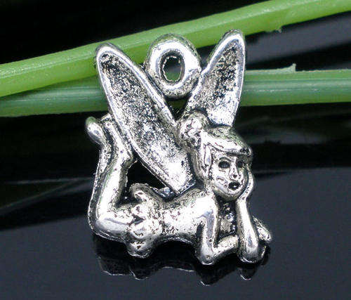 CHARMS - ANTIQUE SILVER - FAIRY - 17x13mm