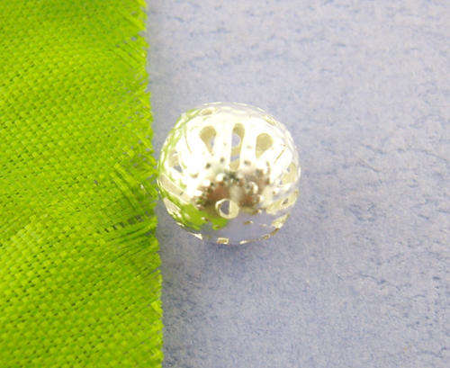 Silver Plated Ornate Filigree Spacer Beads 8mm