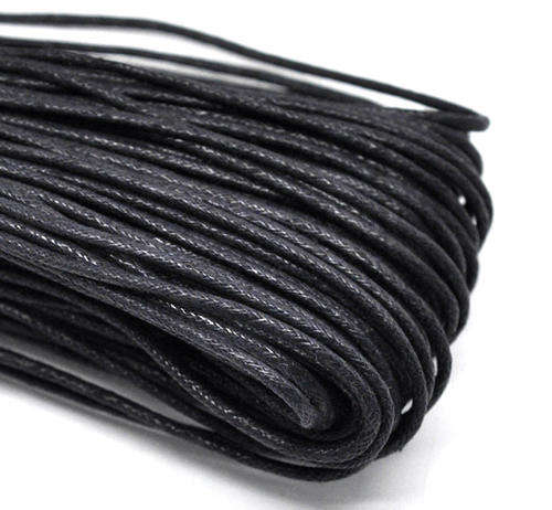 WAX CORD - BLACK - 2mm - SOLD PER 2 METERS