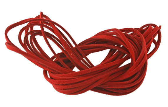 FAUX SUEDE - FLAT - SCARLET RED - 3mm - SOLD PER ROLL OF 4M