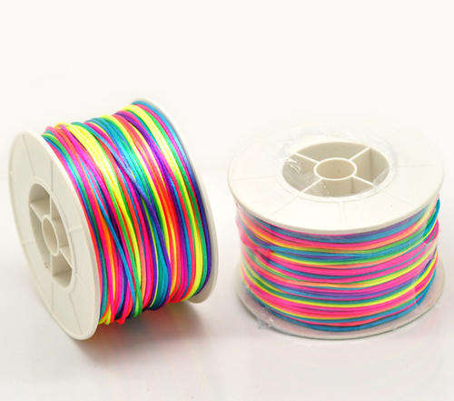 NYLON CORD - SATIN - RATTAIL - RAINBOW COLORS - 1.5mm - SOLD PER METER
