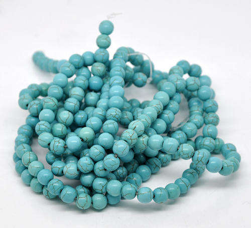 TURQUOISE - STABALIZED - ROUND BEADS - 8mm - 16 4/8" STRAND