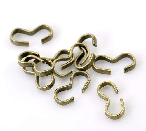 CRIMP CONNECTORS "W" - ANTIQUE BRONZE - 13x6mm - 10 PCS