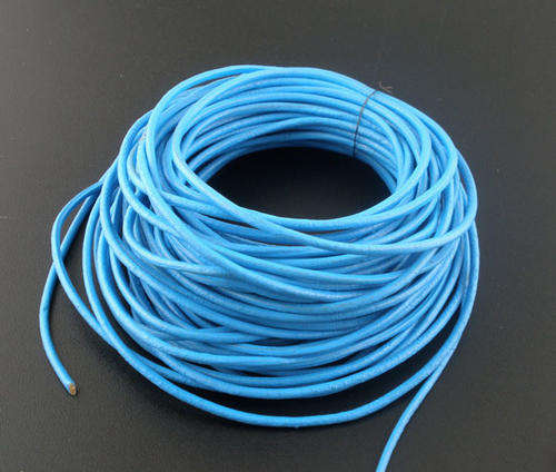 LEATHER CORD - GENUINE - 2mm - BLUE - SOLD PER METER