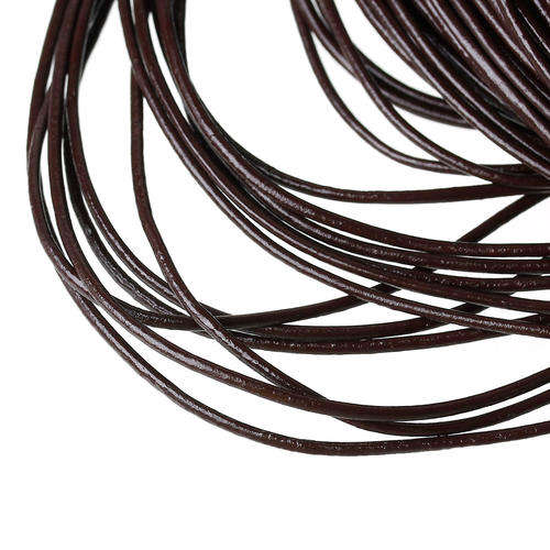 LEATHER CORD - GENUINE - 1.5mm - COFFEE BROWN - SOLD PER METER