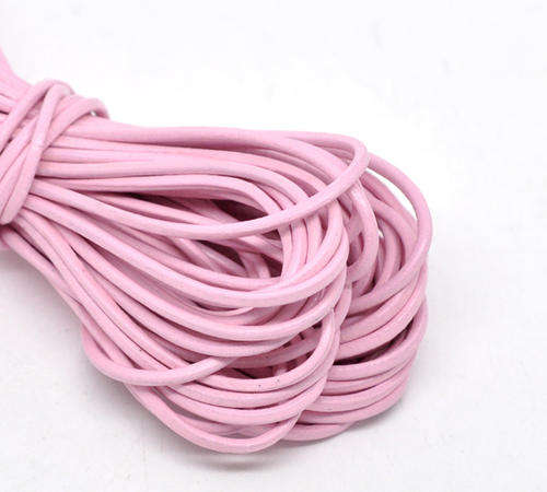 LEATHEROID CORD FOR JEWELRY MAKING - 2mm - ROUND - BABY PINK- SOLD PER METER