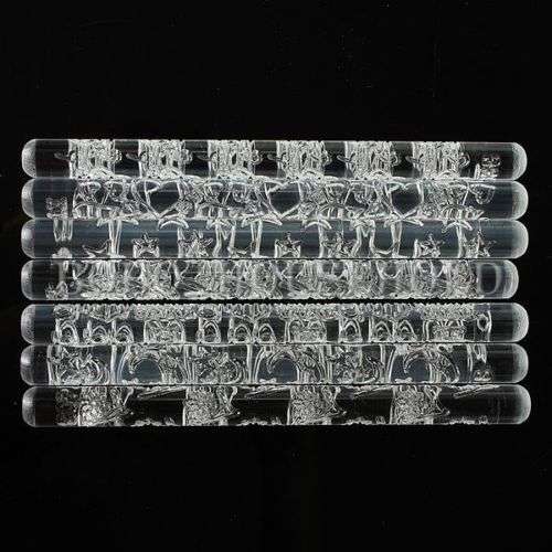ROLLING PINS - TEXTURED - SOLID ACRYLIC - CAKE DECORATING - PASTRY - EMBOSSING - FLOWER EFFECT