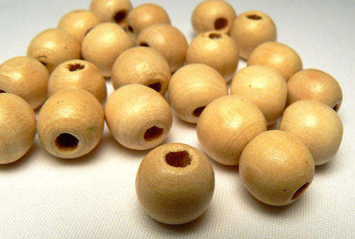 WOODEN BEADS - NATURAL - POLISHED - ROUND - 10mm