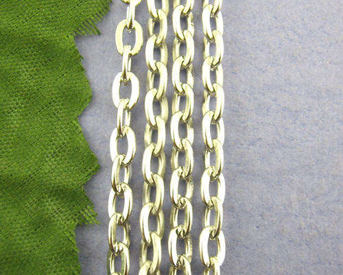CHAIN - SILVER PLATED - FLAT CABLE LINK - 3 X 5mm - SOLD PER PACK OF 1 METER