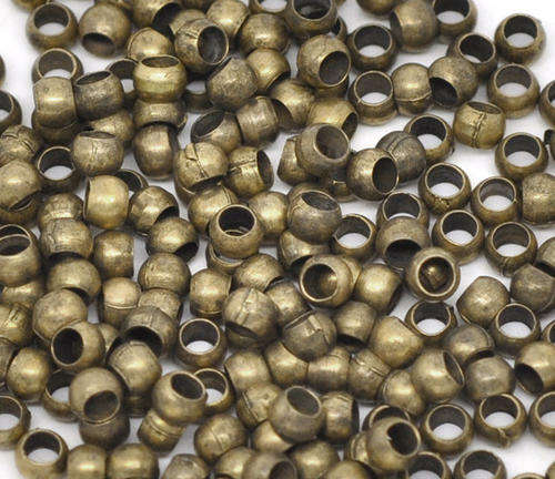 CRIMP BEADS - ROUND - BRONZE TONE - 3.5x2.5mm - 50 PCS