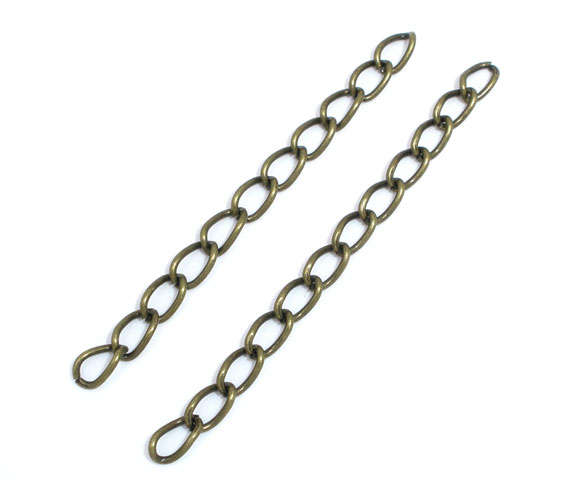 EXTENDER CHAIN FOR NECKLACES AND BRACELETS - BRONZE TONE - 50x3mm
