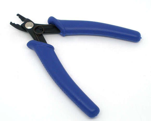 CRIMPING PLIERS - BEADING TOOLS - BLUE PVC COATED STEEL BAR HANDLES - 13cm