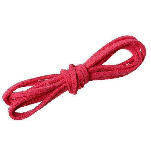 FAUX SUEDE MICROFIBER VELVET CORD - WATERMELON RED - FLAT - 2.9mm - SOLD PER METER