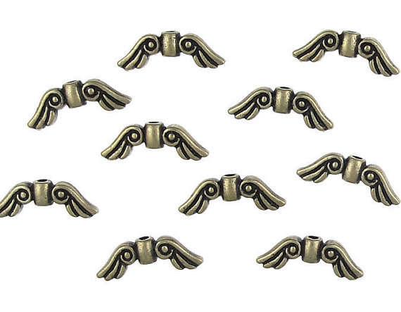 Spacers Antique Bronze Angel Wings