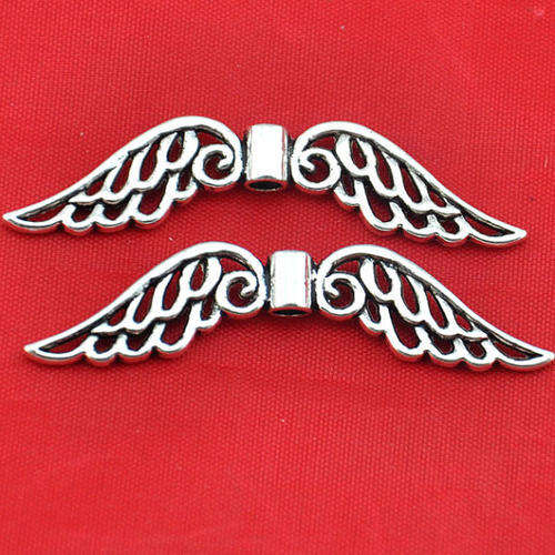 CHARMS - ANTIQUE SILVER - ANGEL WINGS - 52x12mm