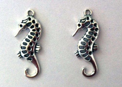 CHARMS/CHARM/ANTIQUE SILVER CHARMS/METAL CHARMS/SEAHORSE CHARMS/CHARM PENDANTS/CHARM CONNECTORS