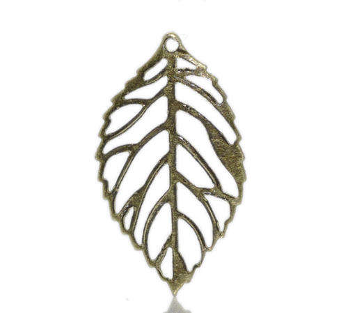 CHARMS - ANTIQUE BRONZE - FILIGREE LEAF - PENDANTS - 24x13mm