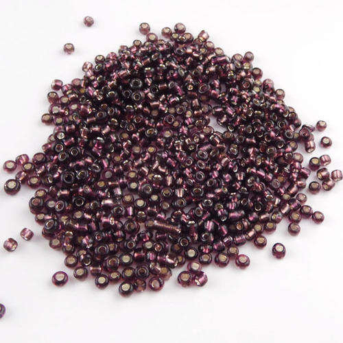 SEED BEADS - SILVER LINED GLASS - ROUND - LIGHT BROWN - 2x1.9mm - SOLD PER 25g PACKET