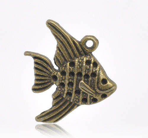 CHARMS - FISH - BRONZE TONE - 21x19mm
