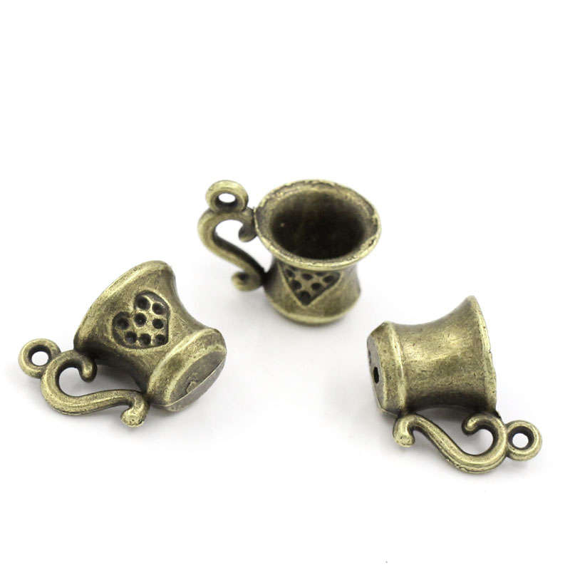 CHARMS - ANTIQUE BRONZE - COFFEE CUPS - 13x15mm
