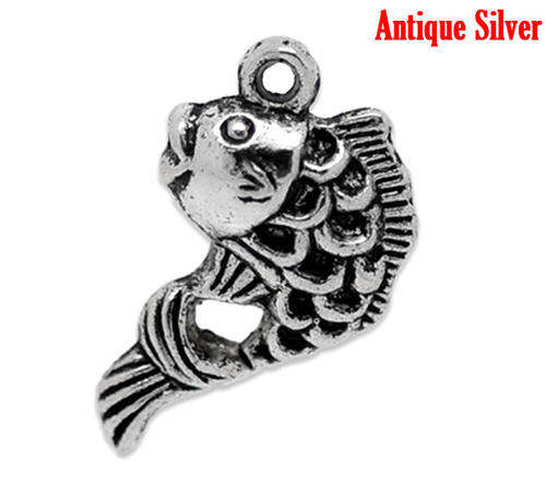 Fish Charms Antique Silver