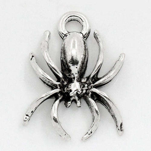 Silver Spider Charm Pendants
