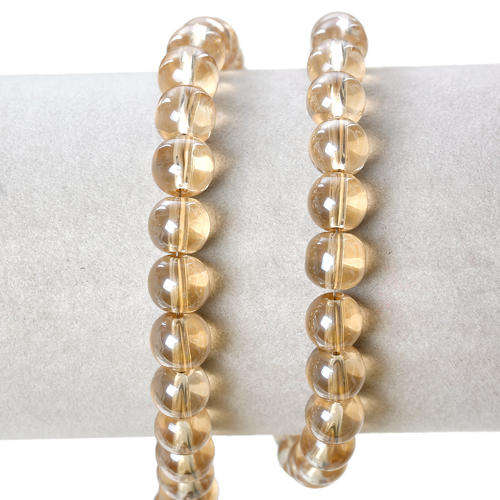 GLASS BEADS - LOOSE - ROUND - CHAMPAGNE - 8mm