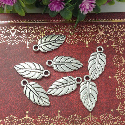 CHARMS - ANTIQUE SILVER - LEAF - CHARMS - 19x9mm
