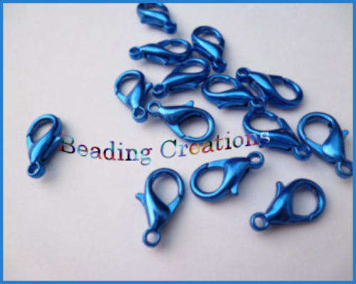 LOBSTER CLASPS - PARROT - METALLIC BLUE - 7x12mm