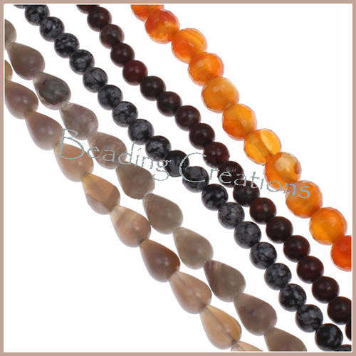 ***CLEARANCE*** GEMSTONE BEADS - NATURAL - MIXED - 8-12mm - 5 STRAND LOT