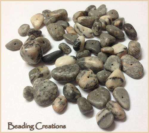 BEAD CHIPS - NATURAL - MARBLE - DESERT PINK - EXTRA LARGE - SOLD PER STONE