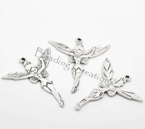 CHARMS - PENDANTS - ANTIQUE SILVER - TINKERBELL FAIRY - 52x46mm