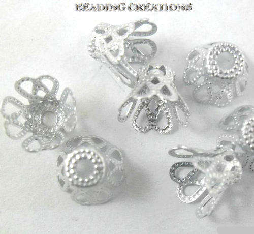 BEAD CAPS - ALUMINIUM - SILVER - 8x6.5mm
