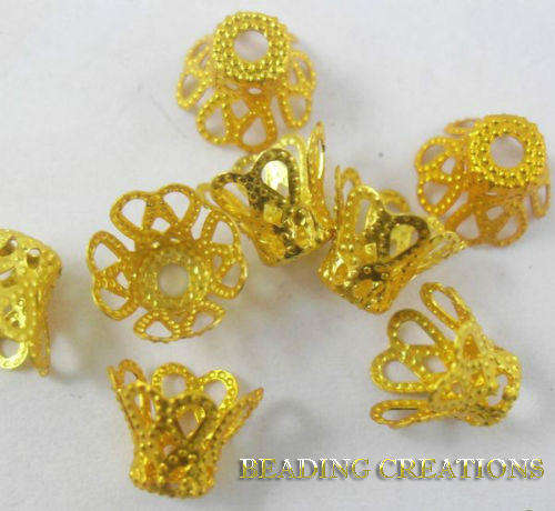 Findings/Bead Caps Aluminium Gold 8mm