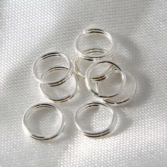 SPLIT RINGS - SHINY SILVER - 6mm - 50 PCS