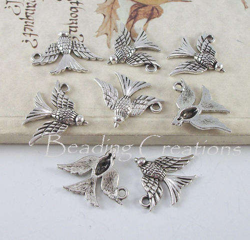 CHARMS - ANTIQUE SILVER - BIRD - 24x19mm