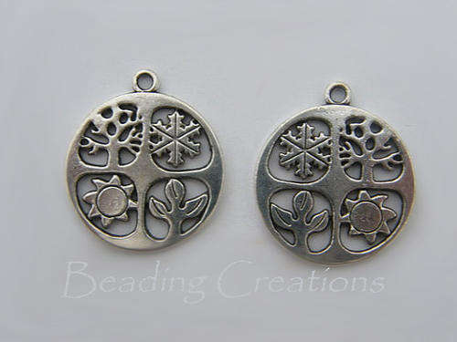 PENDANTS - ANTIQUE SILVER - FOUR SEASONS - CHARMS - 28x25mm