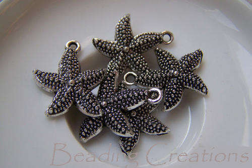 CHARMS/CHARM/ANTIQUE SILVER CHARMS/STARFISH CHARMS/CHARM PENDANTS/BEADING CHARMS/METAL CHARM