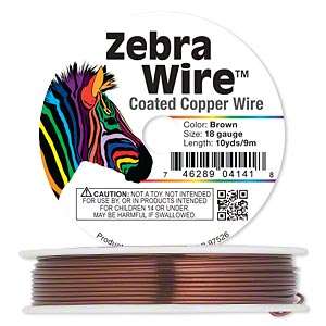 WIRE/COATED WIRE/ARTISTIC BEADING WIRE/ZEBRA COPPER COATED WIRE/ROUND WIRE/BROWN 18 GAUGE WIRE