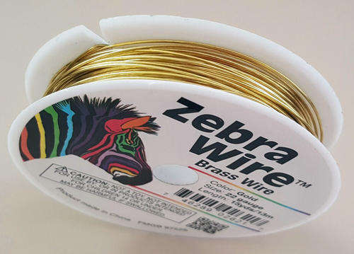 ARTISTIC BEADING WIRE - ZEBRA - IMPORTED COATED BRASS WIRE - ROUND - GOLD - 22 GAUGE - 13M ROLL