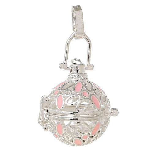 MEXICAN ANGEL CALLER - BOLA - HARMONY BALLS -  PINK WISH BOX PENDANT FITS 18mm BALL - 44x26mm
