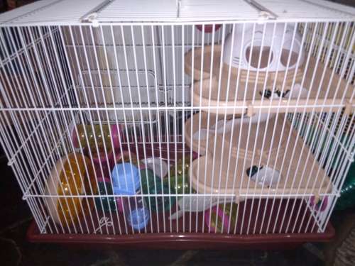 Hamster cage, as new, 3 tiers. Tubes and wheel