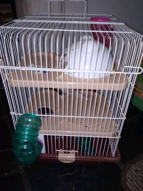 Hamster cage, as new, 3 tiers. Tubes and wheel