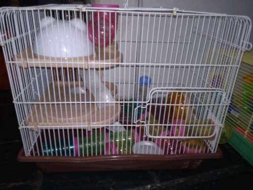 Hamster cage, as new, 3 tiers. Tubes and wheel