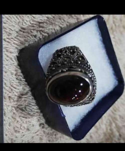 Bloodstone silver ring and necklace
