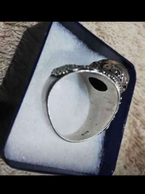 Bloodstone silver ring and necklace
