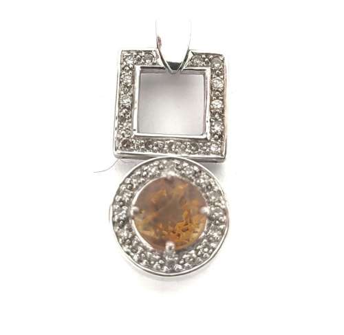 LOOK AT THIS BEAUT Pendant Diamonds 031ct and citrine