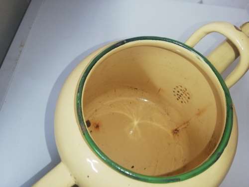 Large enamel coffee pot with lid