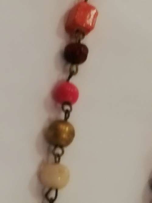 Vintage long necklace oranges and browns... Very 70s era