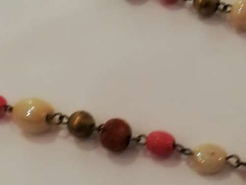 Vintage long necklace oranges and browns... Very 70s era